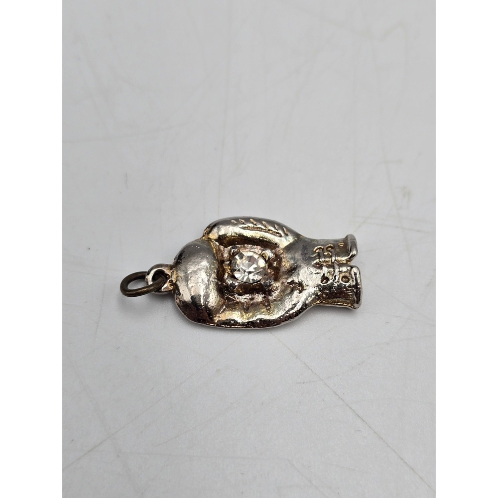 Unbranded Boxing Glove Pendant Men Silver tone Good Rhinestone Charm Sports MMA